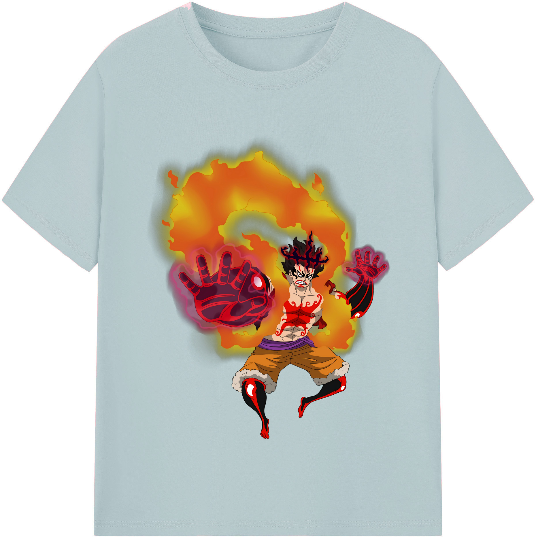 ワンピース モンキー・D・ルフィ ONE PIECE Monkey D. Luffy 綿100％半袖Tシャツ（フロントプリント）